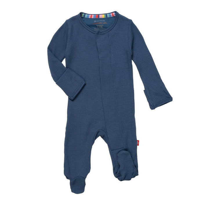 Magnetic Me - Dark Blue Waffle Footie
