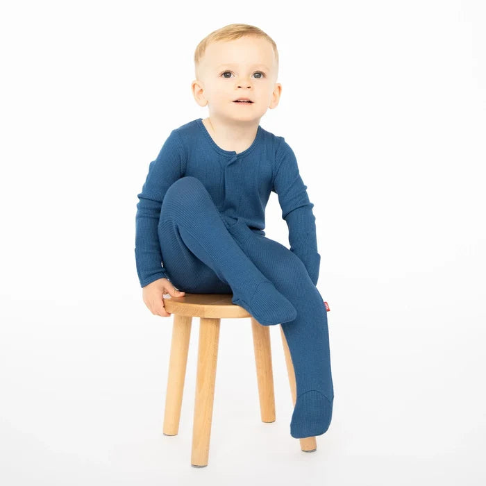 Magnetic Me - Dark Blue Waffle Footie