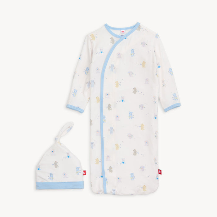 Magnetic Me | Blue Baby Beats Hat + Gown, NB-3 mo