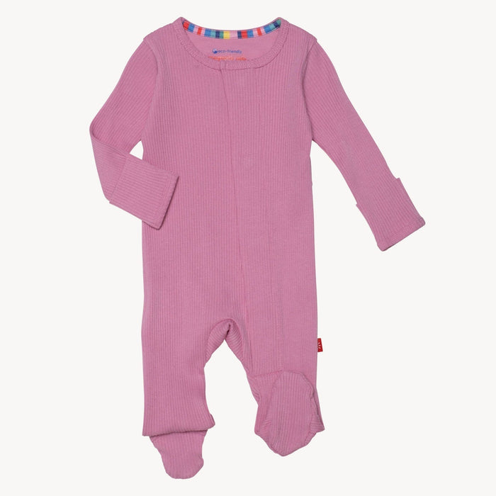 Magnetic Me | Mauve Ribbed Cotton Footie, Assorted Sizes