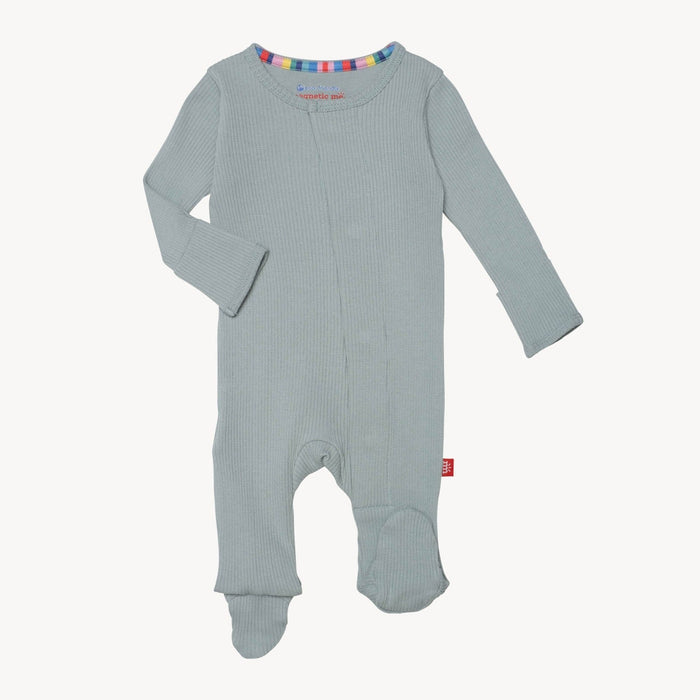 Magnetic Me | Mist Cotton Footie, 0-3 mo