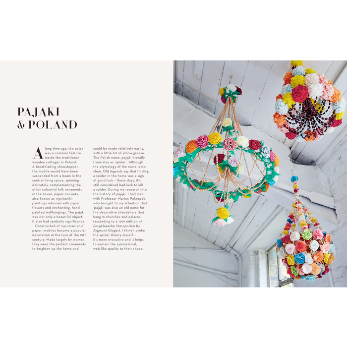 "Pajaki & Poland" with 3 hanging pajaki
