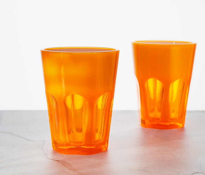 Mario Luca Orange Double Faced Acrylic Tumblers Set - Lollygag