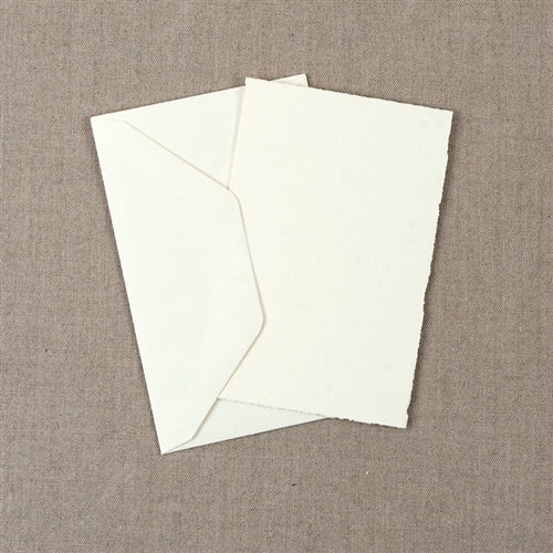 Medioevalis Stationery 10-Pack Flat Cards, Cream, 3x5 inches features 10 cream cards and 10 envelopes.