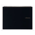 Maruman Mnemosyne spiral bound notebooks feature durable, black plastic covers with rounded corners, bound with twin wire spiral binding.