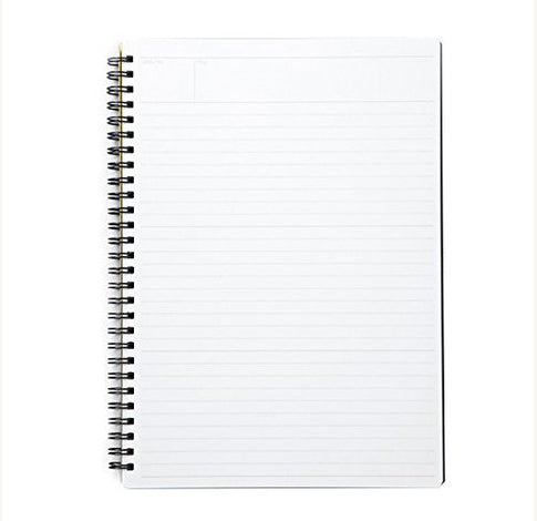 Maruman Mnemosyne Spiral Bound Notebook, A5 size notebook, 5.8x8.25 inches with lines spaced at 7mm intervals.