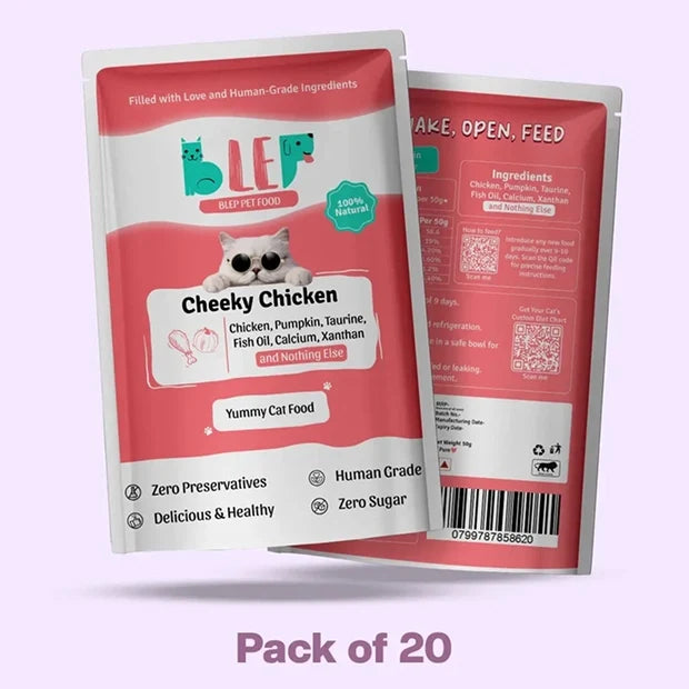 Monthly Pack of Cheeky Chicken Fresh Cat Food - Blep