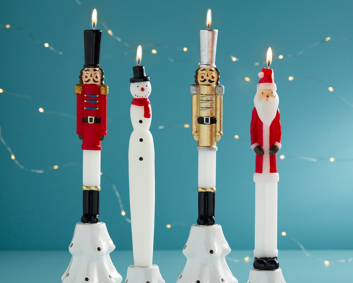 Mud Pie | Christmas Figural Taper Candle, Assorted Styles
