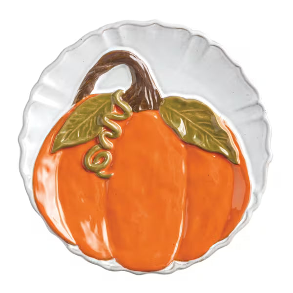 Mud Pie| Dark Orange Pumpkin Salad Plate