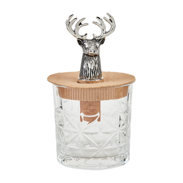 Mud Pie | Deer Dof Glass & Bottle Stopper Set, Assorted Styles
