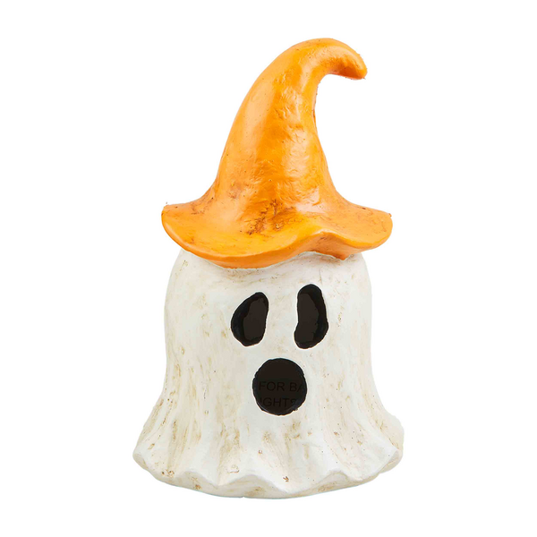 Mud Pie | Ghost lantern With Orange Hat
