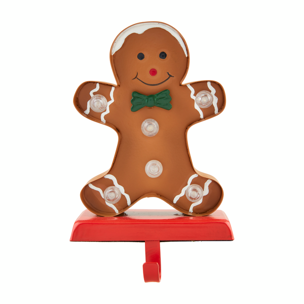 Mud Pie | Gingerbread Man LED Stocking Holder