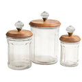 Mud Pie | Glass Knob Canister Set