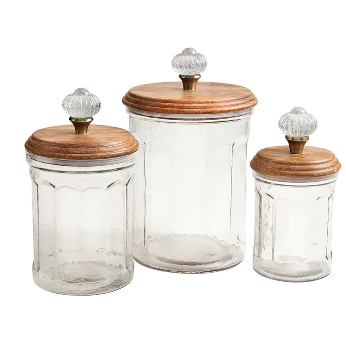 Mud Pie | Glass Knob Canister Set