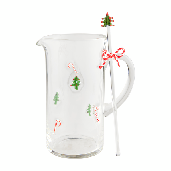 Mud Pie | Glass Pitcher & Stirrer Set