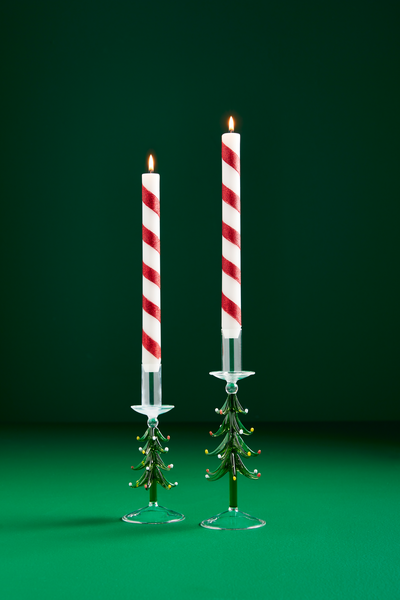 Mud Pie | Glass Tree Taper Holder, Assorted Sizes