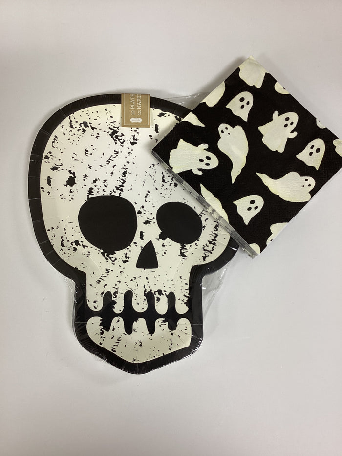 Mud Pie | Halloween Paper Plates & Napkins Set, Assorted Styles