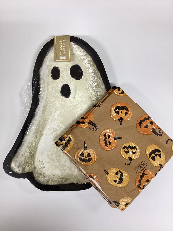 Mud Pie | Halloween Paper Plates & Napkins Set, Assorted Styles