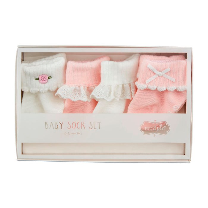 Mud Pie | Pink Foldover Sock Set