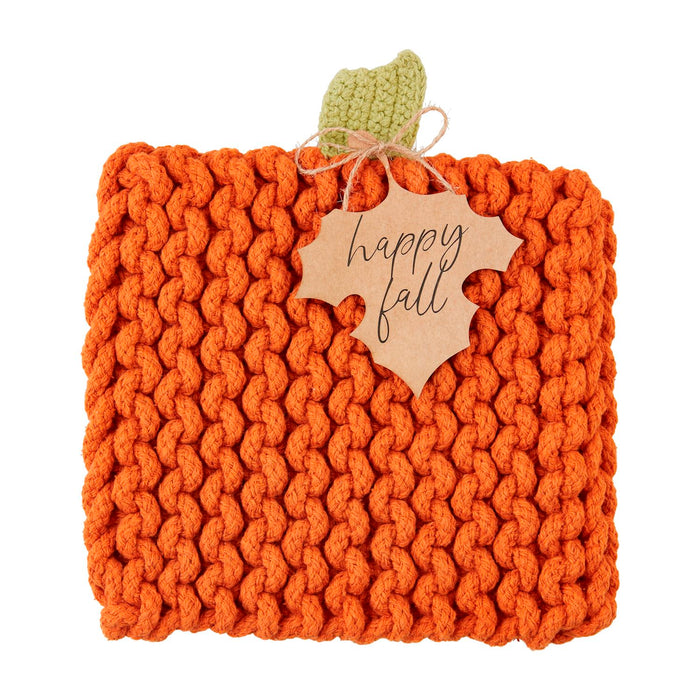 Mud Pie | Pumpkin Knit Trivet, Assorted Colors