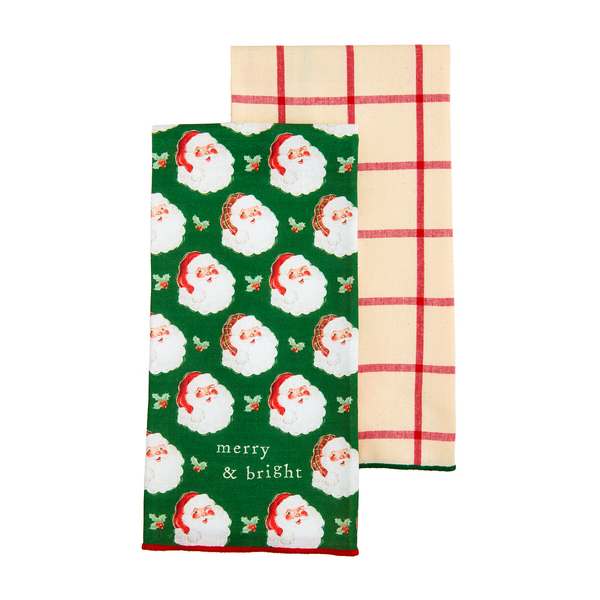 Mud Pie | Santa Repeat Classic Christmas Towel Set