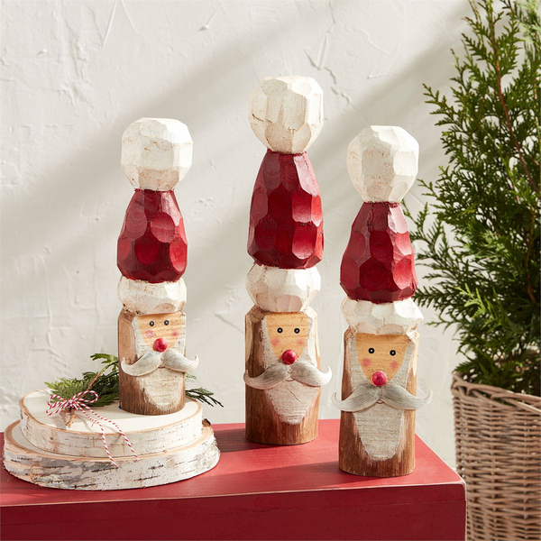 Mud Pie | Santa Wood Block Sitter, Assorted Sizes