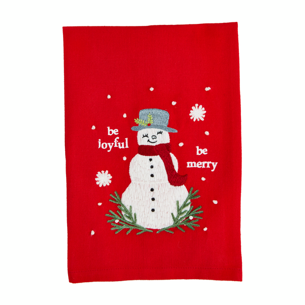 Mud Pie | Snowman Classic Christmas Embroidered Towel