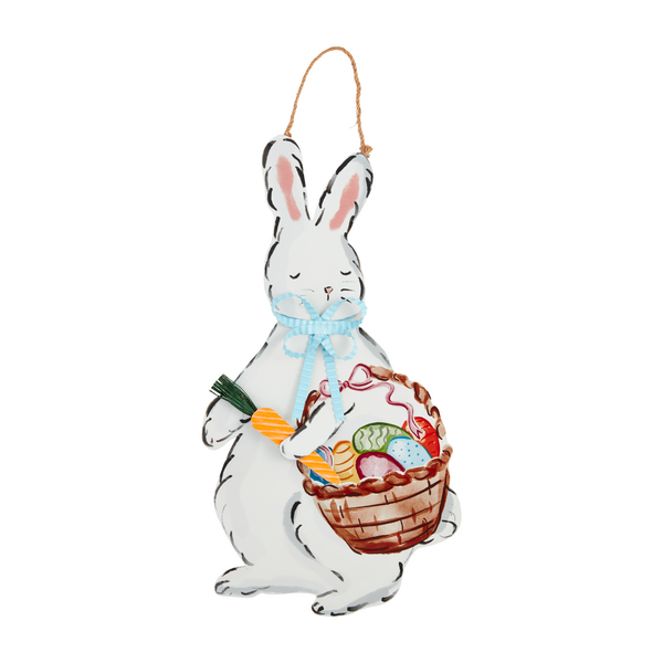 Mud Pie | Tin Bunny Door Hanger