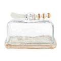 Mudpie - White Glass Butter Dish Set