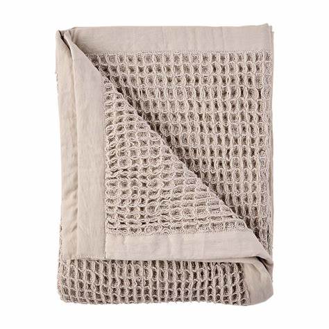 mudpie waffle weave blanket cream
