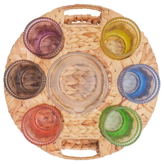 Multi Colored Glass Serving Set