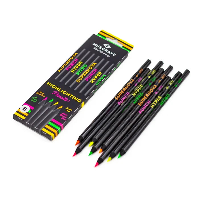 Musgrave Highlighting Pencils- box and loose pencils in image