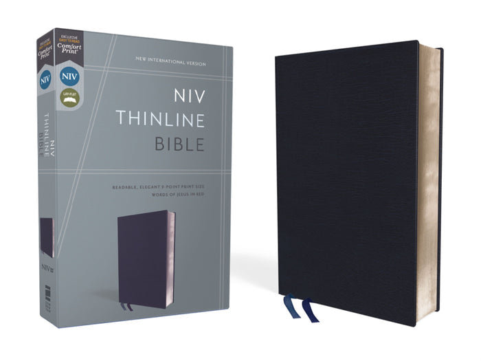 NIV, Navy Thinline Bible, Red Letter Edition, Comfort Print