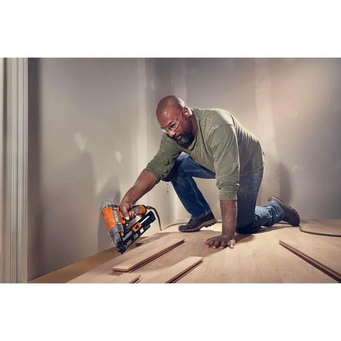 Open Box -  RIDGID 15-Gauge 2-1/2 in. Angled Finish Nailer with CLEAN DRIVE Technology RIDGIDBullseye Deals