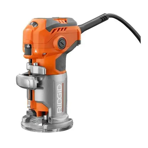Open Box -  RIDGID 5.5 Amp Corded Compact Power Trim Router with Micro-Adjust Dial R24012 RIDGIDBullseye Deals