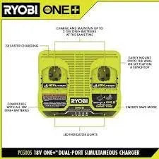 Open Box -  RYOBI 18V ONE+ Dual Port 4-Amp Parallel Charger (Tool-Only) RYOBIBullseye Deals