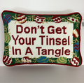 Peking Handicraft | Tinsel in a Tangle Embroidered Pillow, 8"x12"