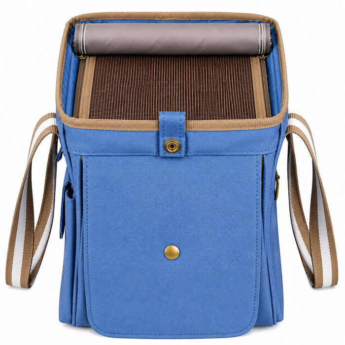 Pet Life ® Dual Snap Pocketed Fashion Designer Canvas Travel Pet Dog Carrier