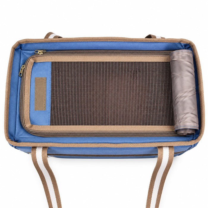 Pet Life ® Dual Snap Pocketed Fashion Designer Canvas Travel Pet Dog Carrier