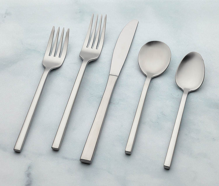Phoenix stainless satin matte silver flatware - lollygag