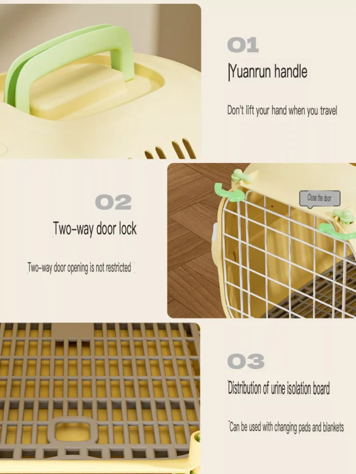 Portable Ventilated Pet Carrier Travel Cage