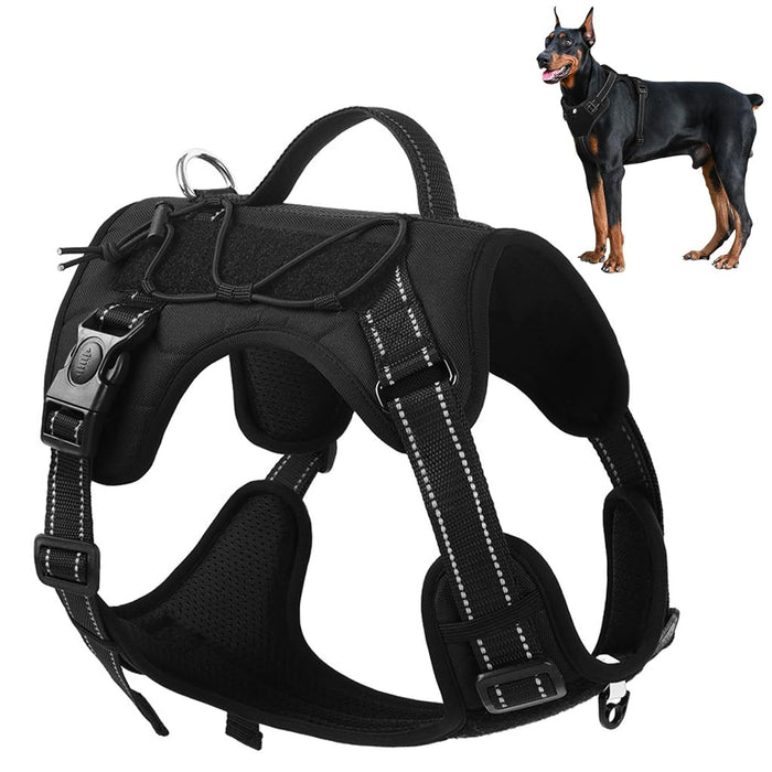 Qpets Adjustable Dog Harness for Walking with No Pull Design & Seat Belt Buckle | Reflective PU Mesh Vest (Rottweiler) image