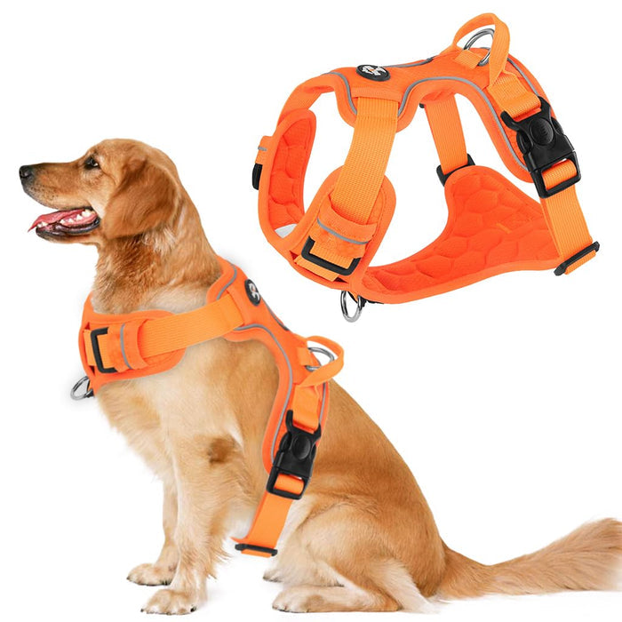 Qpets Walk Dog Harness for Large Dogs with Seat Belt Lock and Massage Point Design | Reflective Oxford Fabric 18–30KG image
