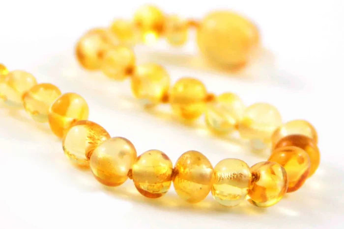 Raw Gold Circle Baltic Amber Teething Necklace