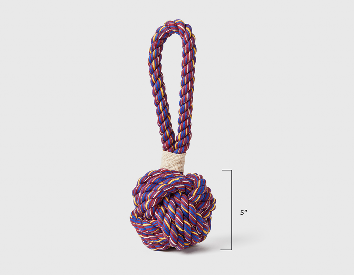 Red Boho Celtic Knot Tie Rope Dog Toy