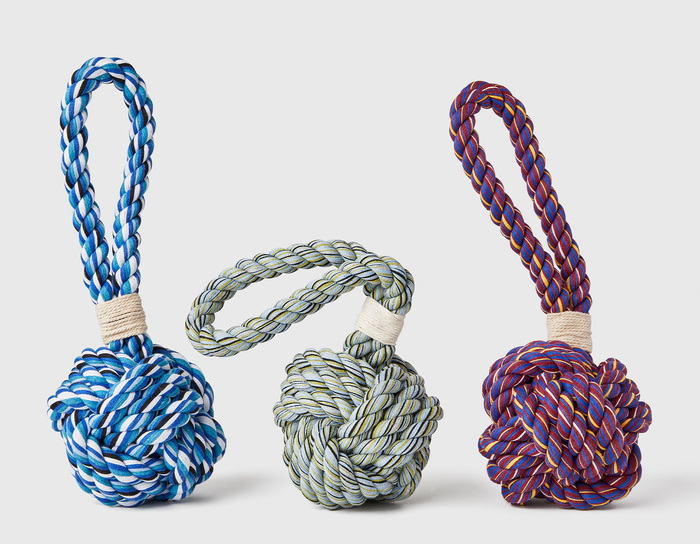 Red Boho Celtic Knot Tie Rope Dog Toy