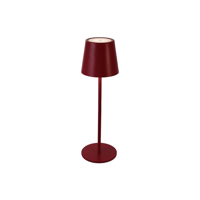 Red Metal LED Rechargeable Table Lamp
