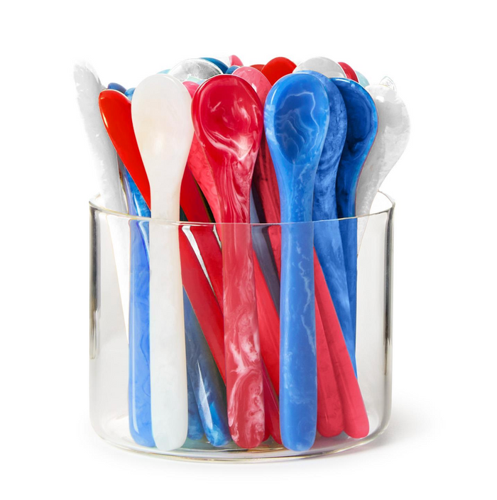 Red, White, and Blue Resin Spoons
