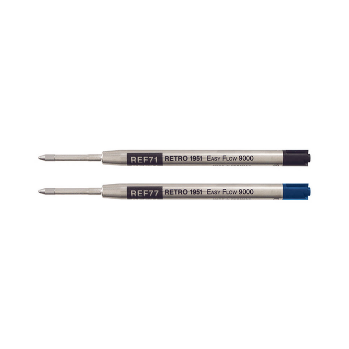 Retro 1951 Easy Flow Ballpoint refills  upclose detail- black and blue