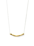 Rho Jewelry | Curved Bar Pendant Necklace, Gold/Silver